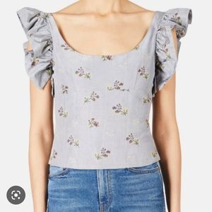 Brock Collection ruffle sleeve top